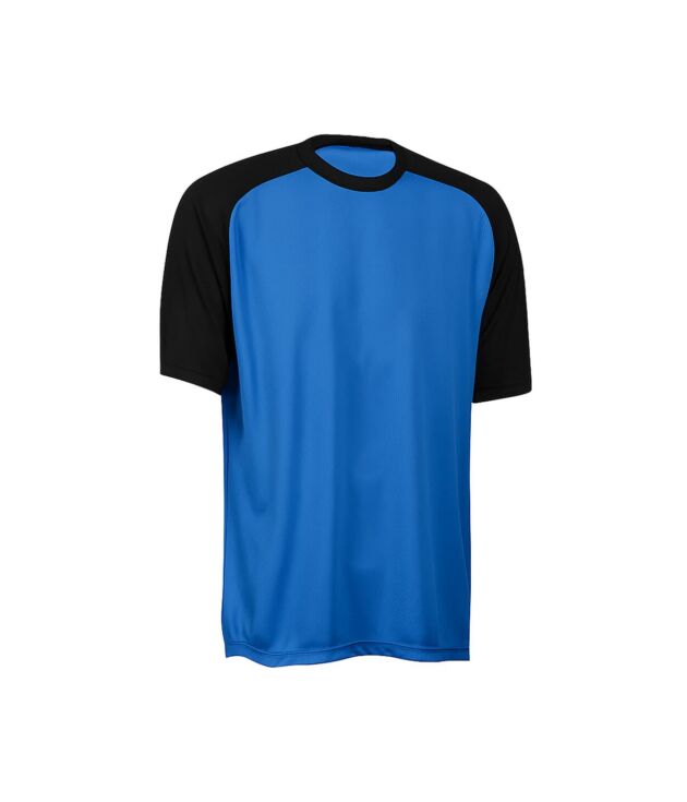 Blue and black soccer jersey
