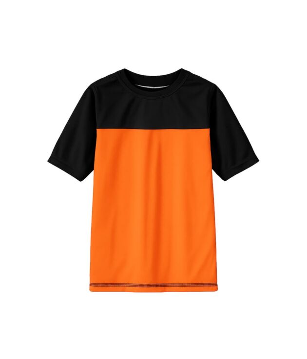 Orange and black soccer jersey